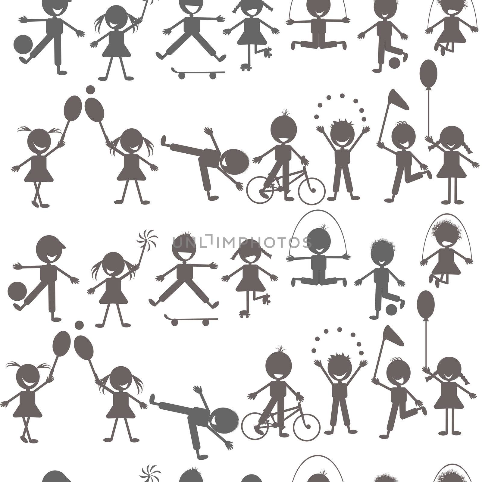Set of children playing silhouettes by hibrida13