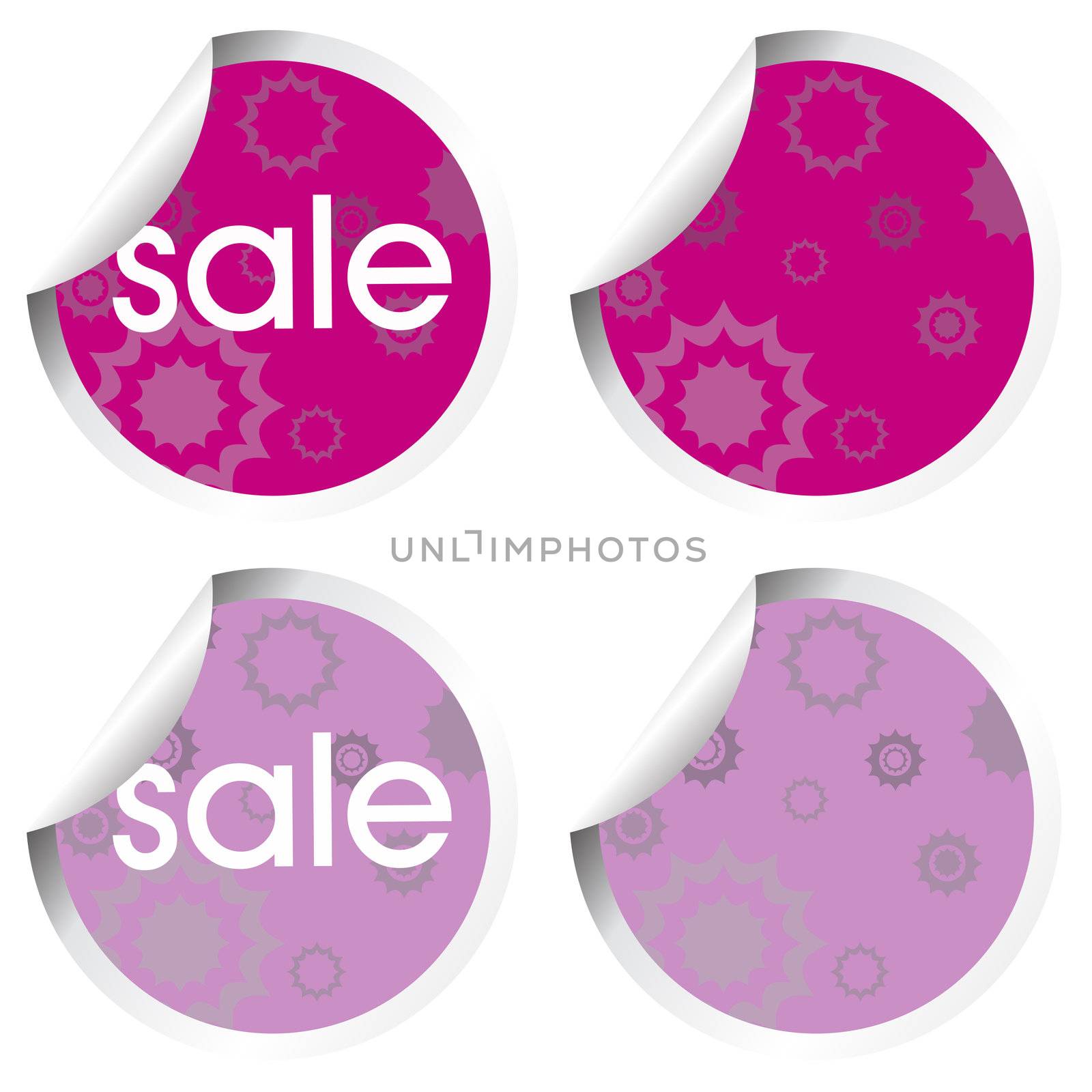 Purple stickers with sale