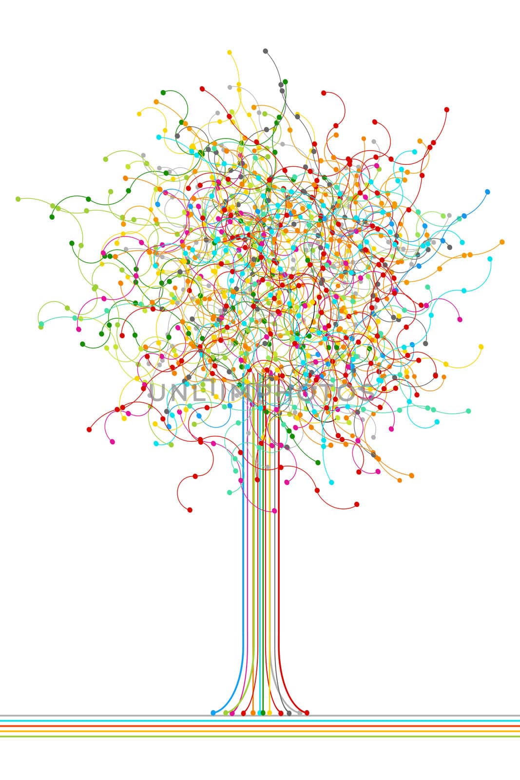 Colored abstract network tree