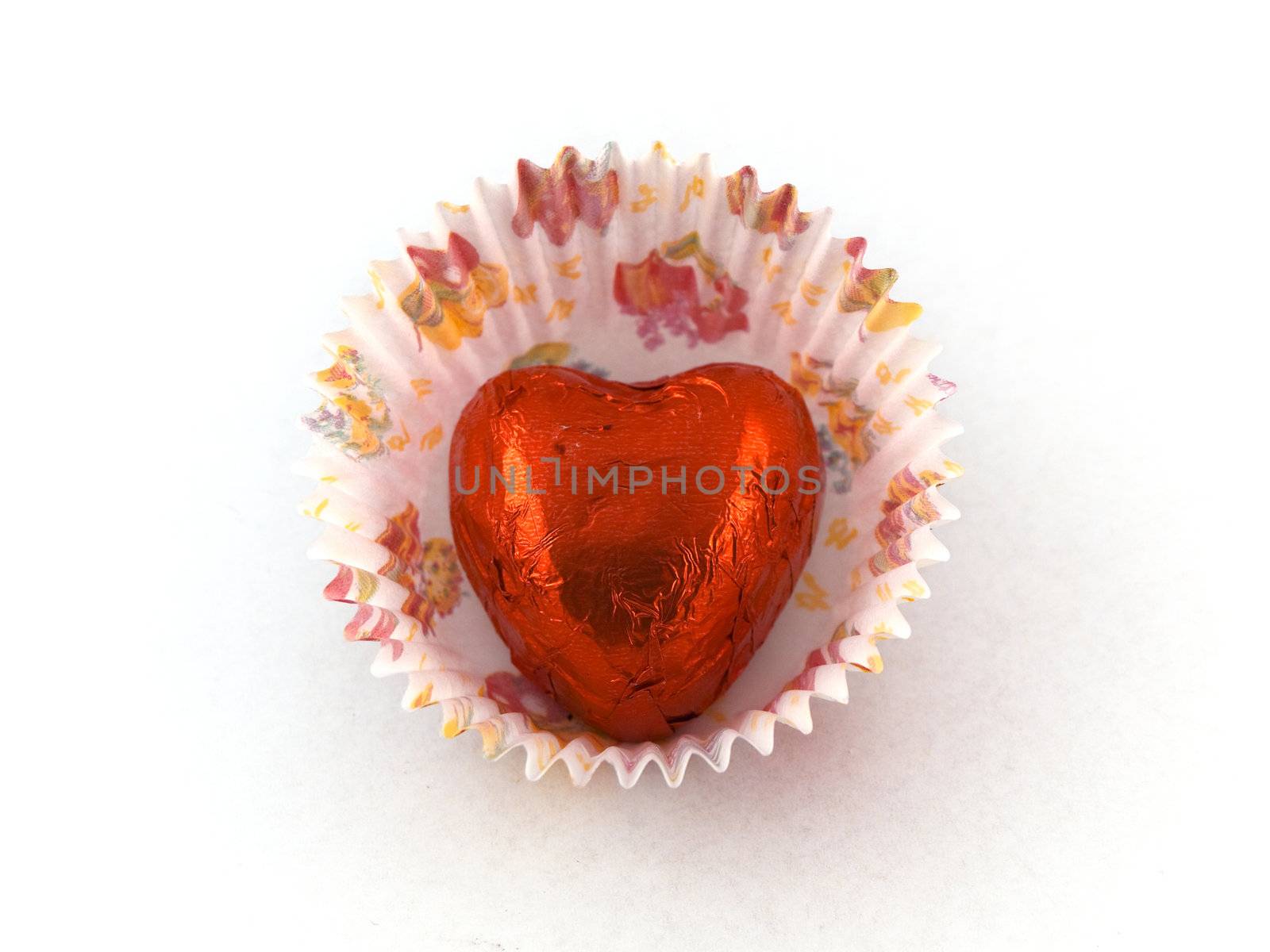 Red Heart Chocolate in Paper Cake Case