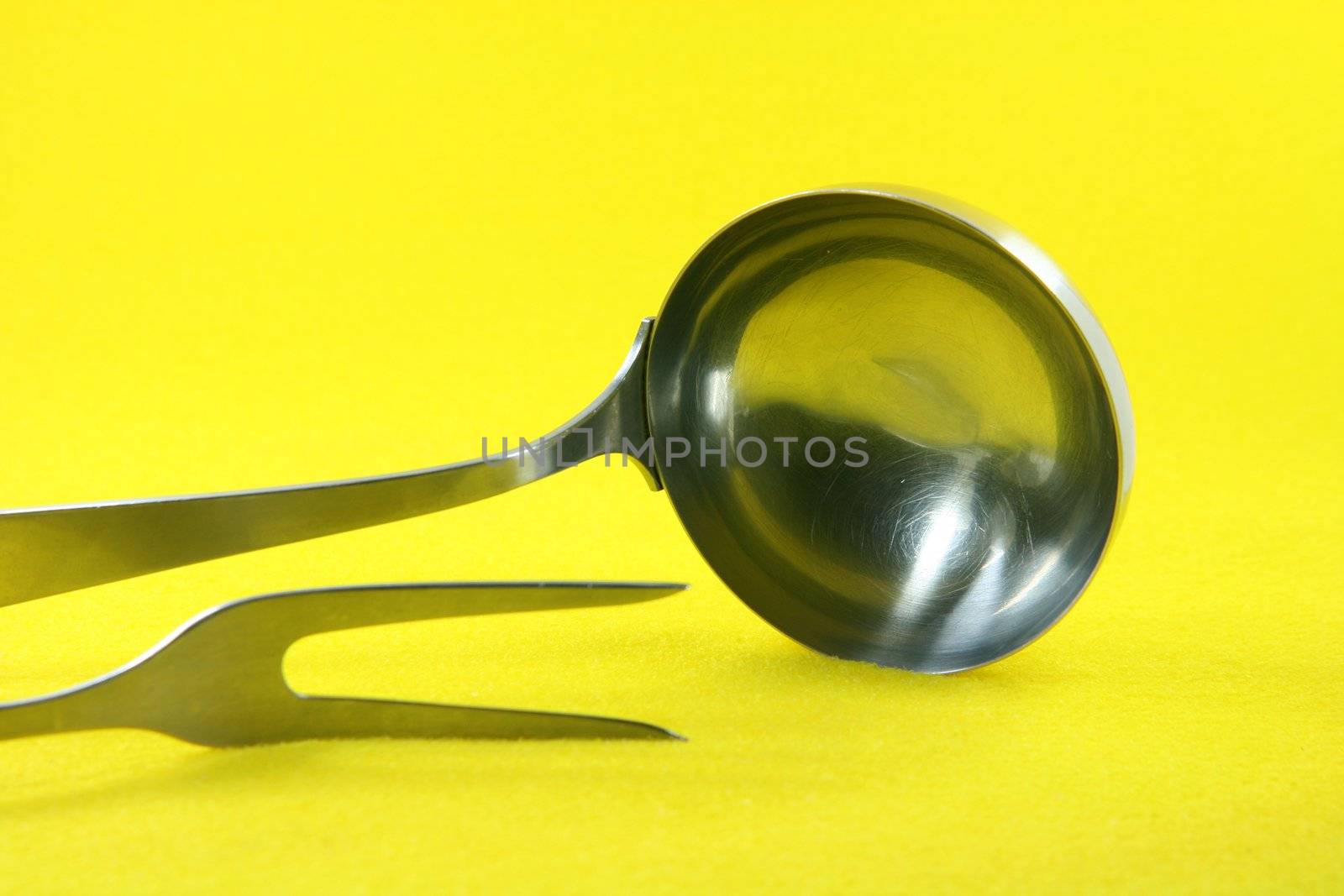 food and restaurants concepts cooking tools in yellow background
