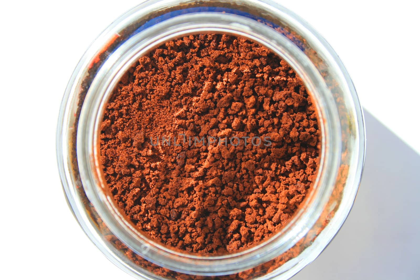 Close up of a coffee in a jar.
