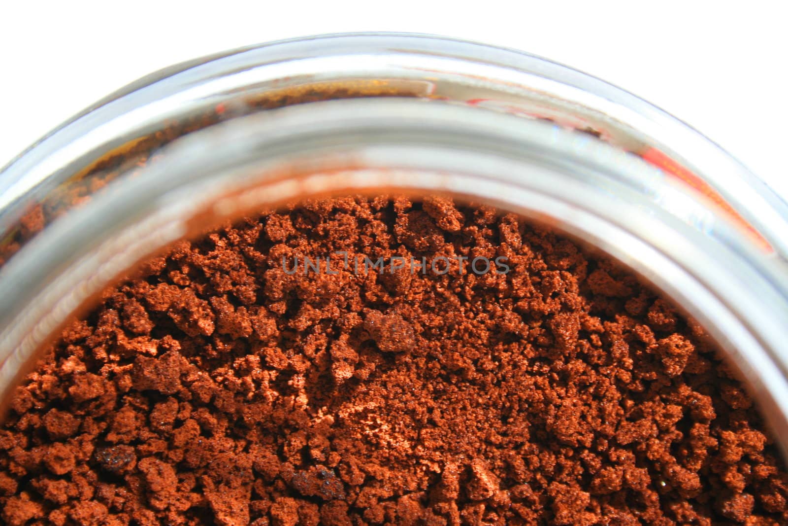 Close up of a coffee in a jar.
