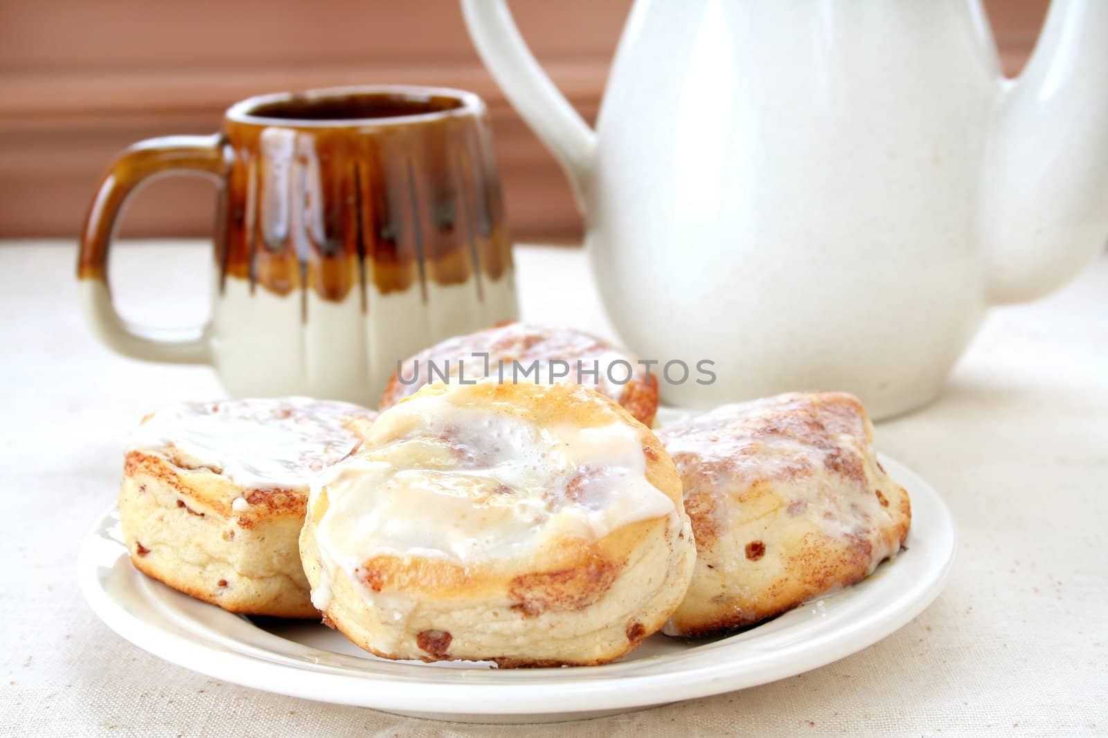 Cinnamon rolls and coffee.