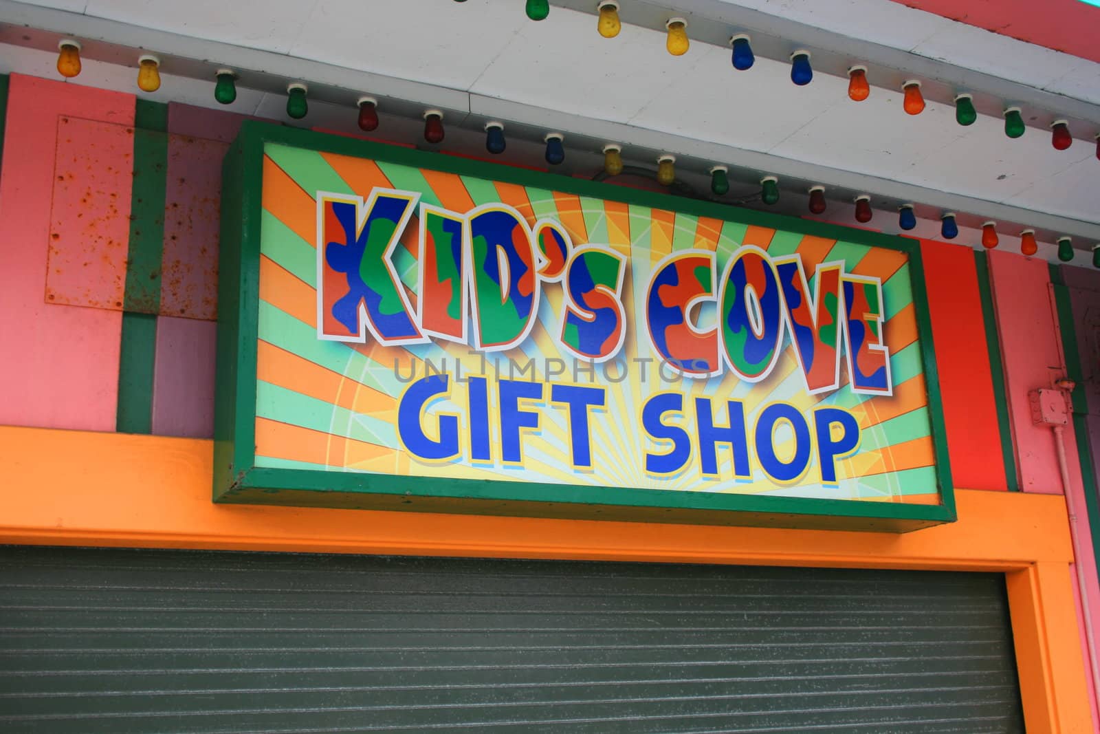 Close up of a gift shop sign.
