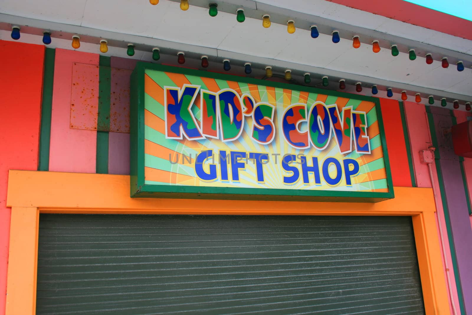 Close up of a gift shop sign.

