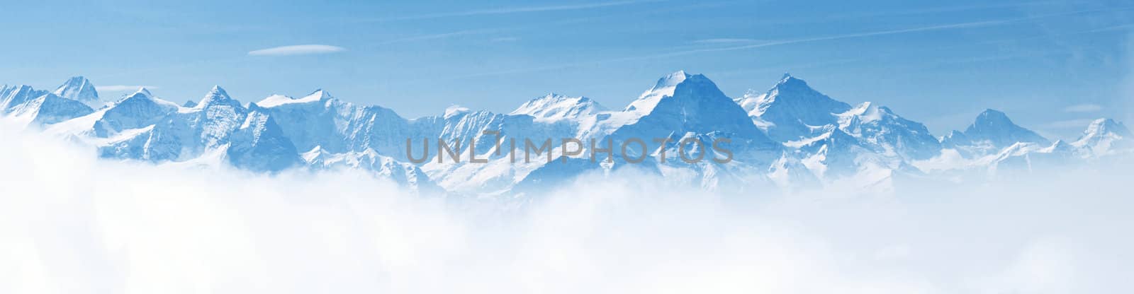 Panorama of Snow Mountain Landscape Alps by vichie81