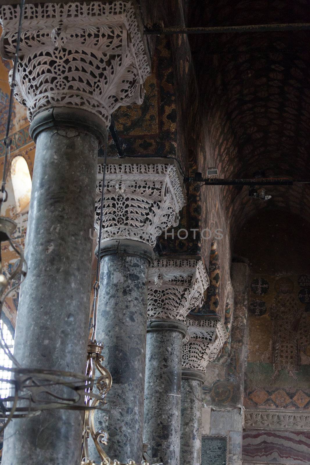 Interior of the Hagia Sophia in Istanbul. Turkey 