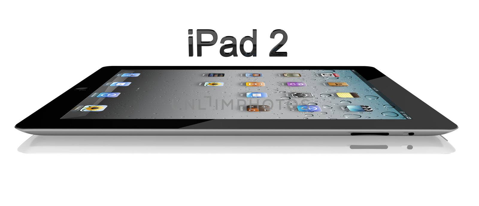 Apple iPad 2 Wi-Fi 64Gb + 3G Side View by manaemedia
