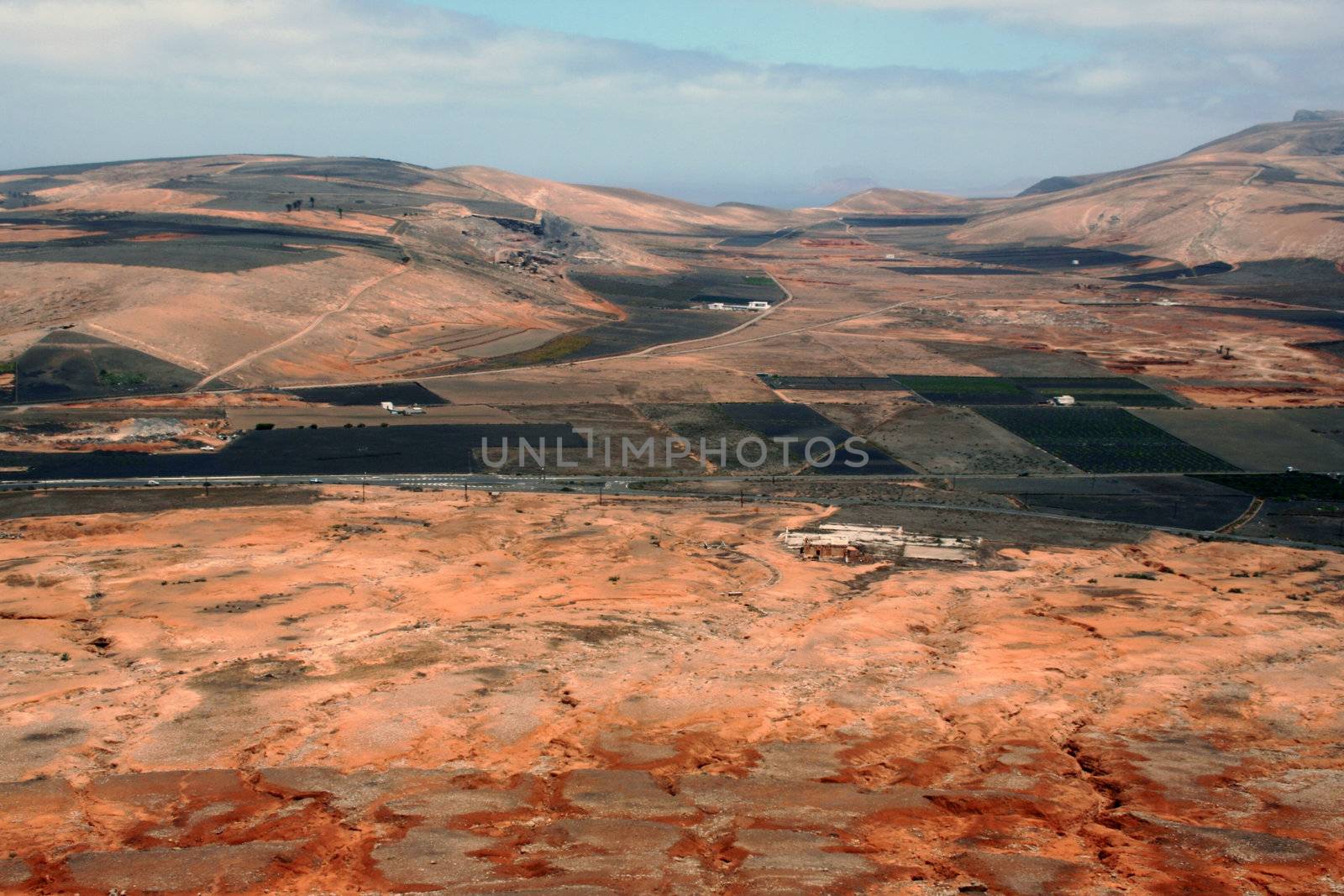 Landscape view from the isle of Lanzarote, Canarias.