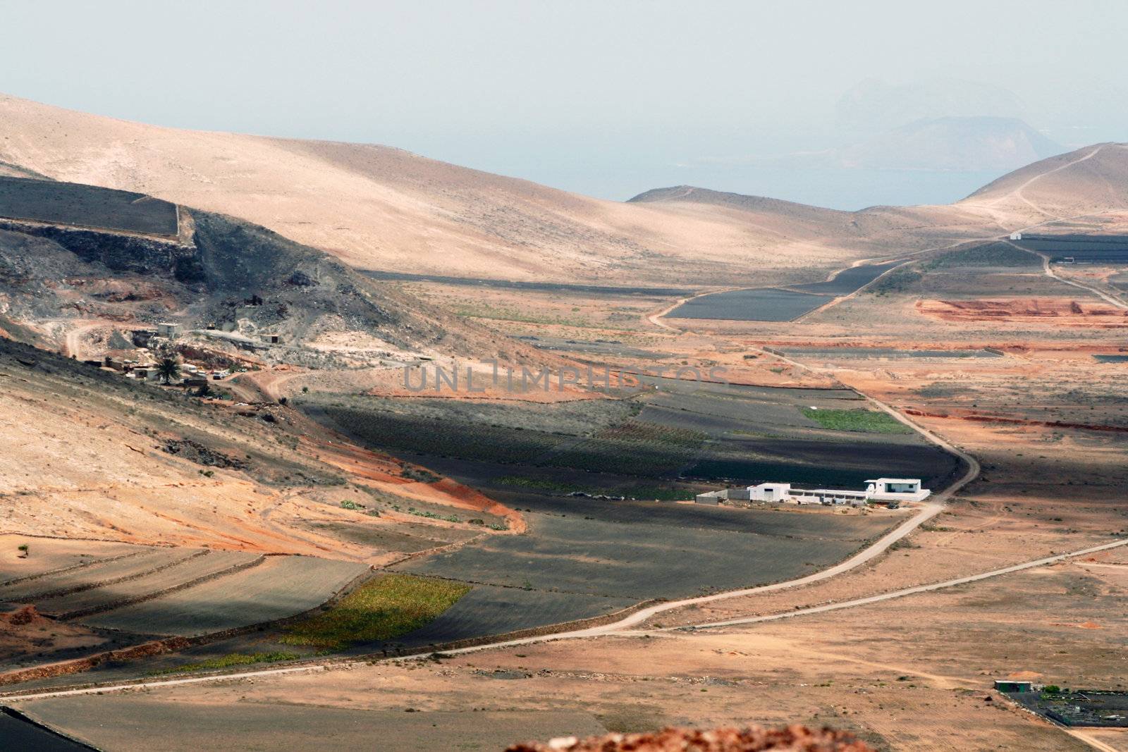 Landscape view from the isle of Lanzarote, Canarias.