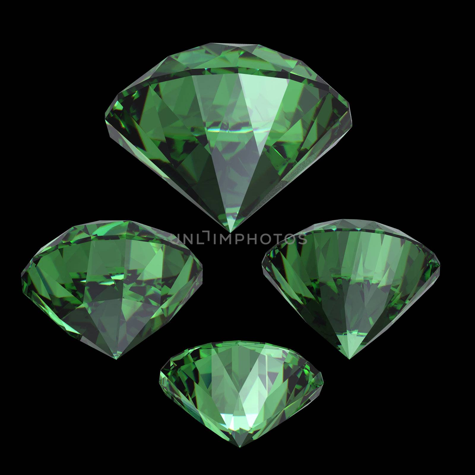 Round emerald. Gemstone