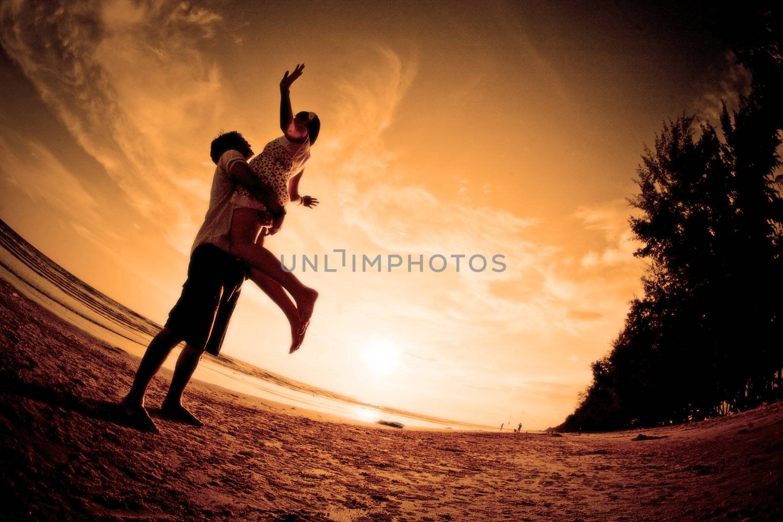 romantic Scene of couples on the Beach by vichie81
