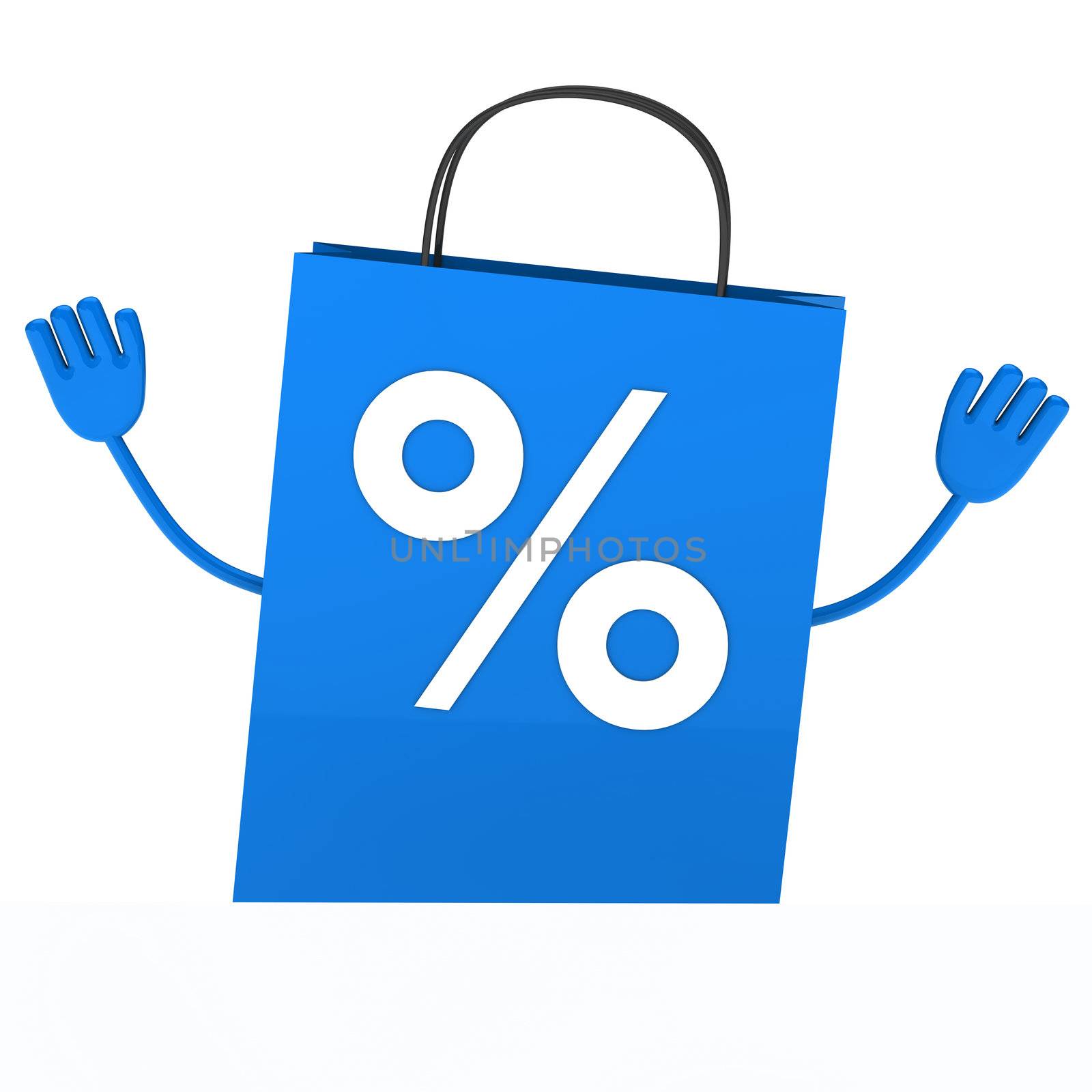 Blue sale percent bag wave behind wall