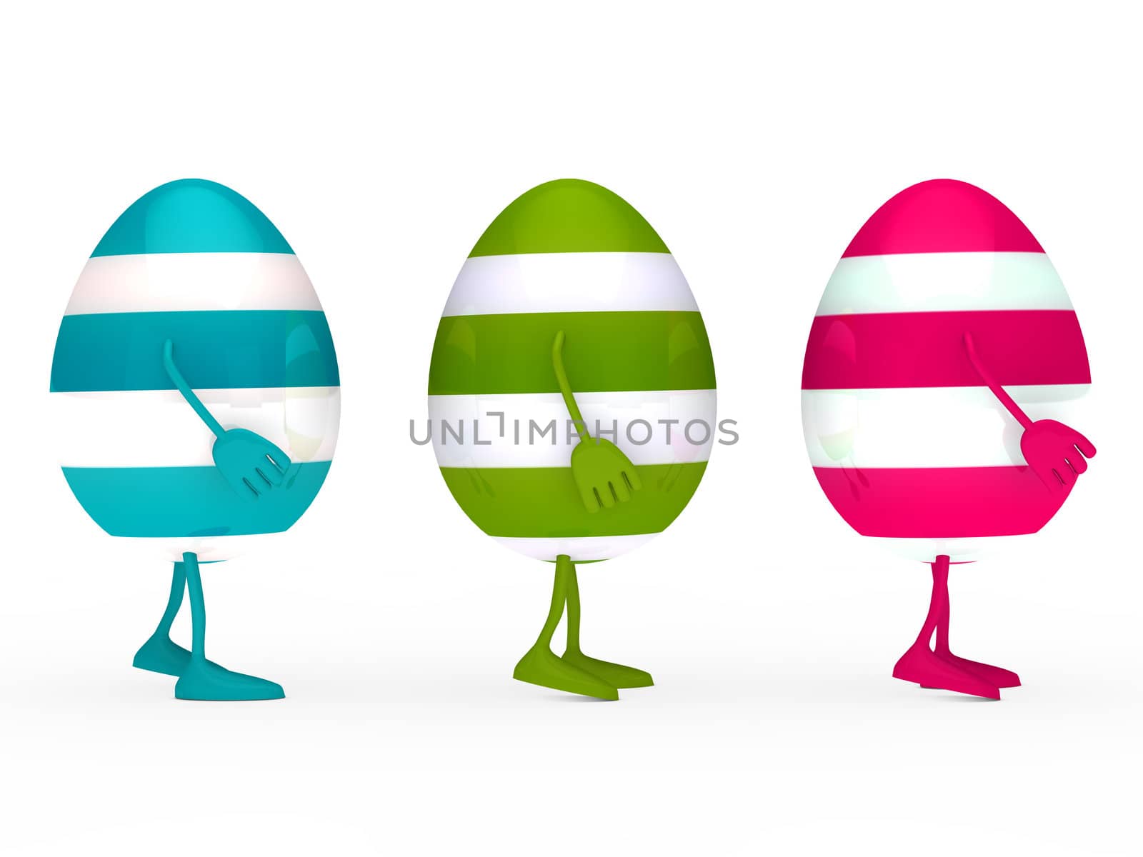 colorful estern eggs go in a series