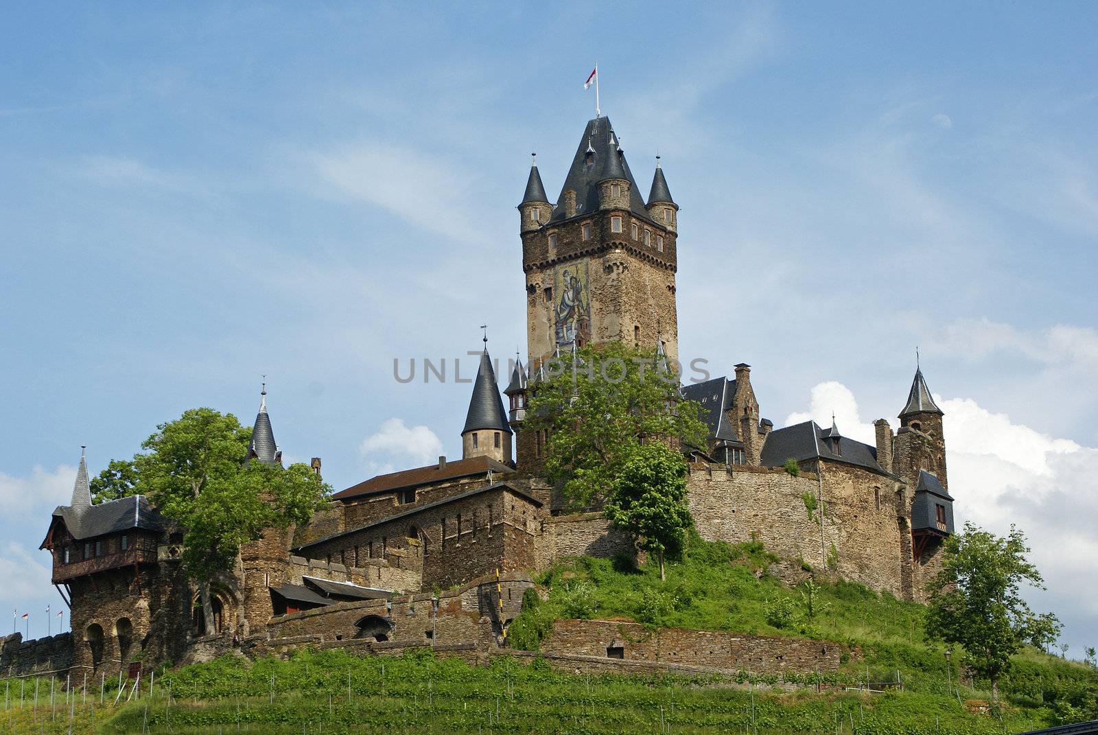 Castle Cochem, the beautiful old castle is one of the famous attractions along the Moselle river, Germany, Europe