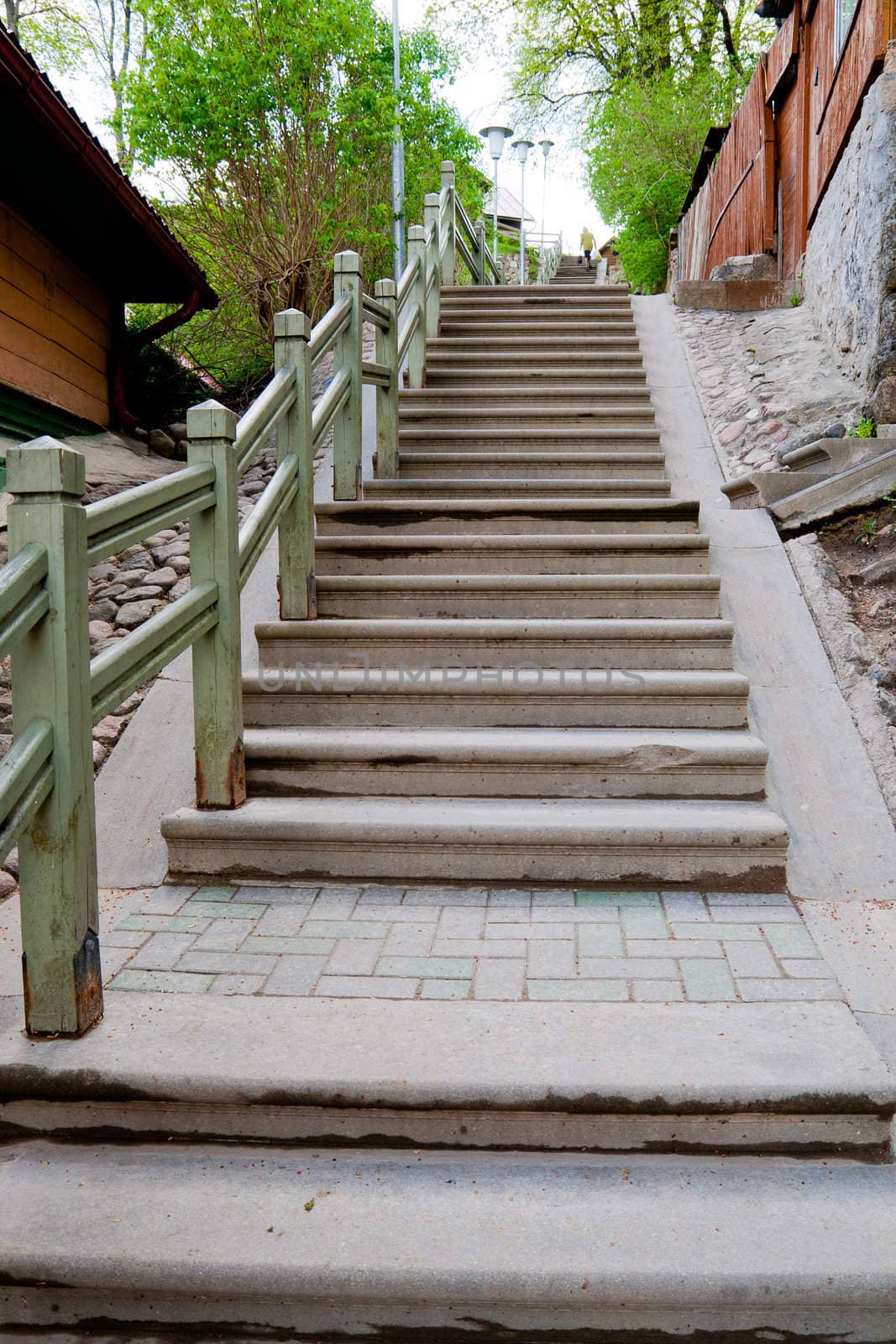 Old long sairway in old city