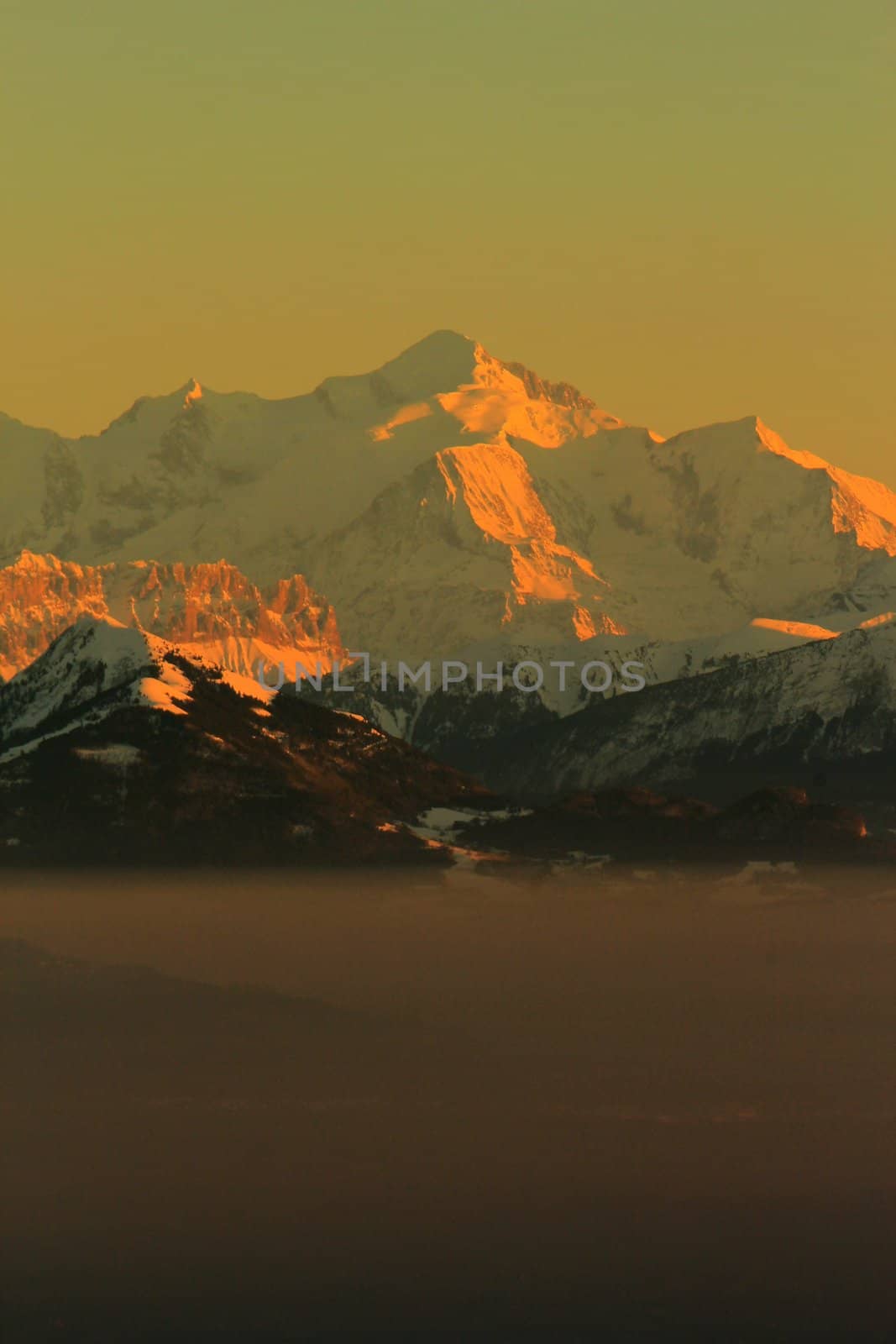Mont-Blanc, Alps, by sunset by Elenaphotos21