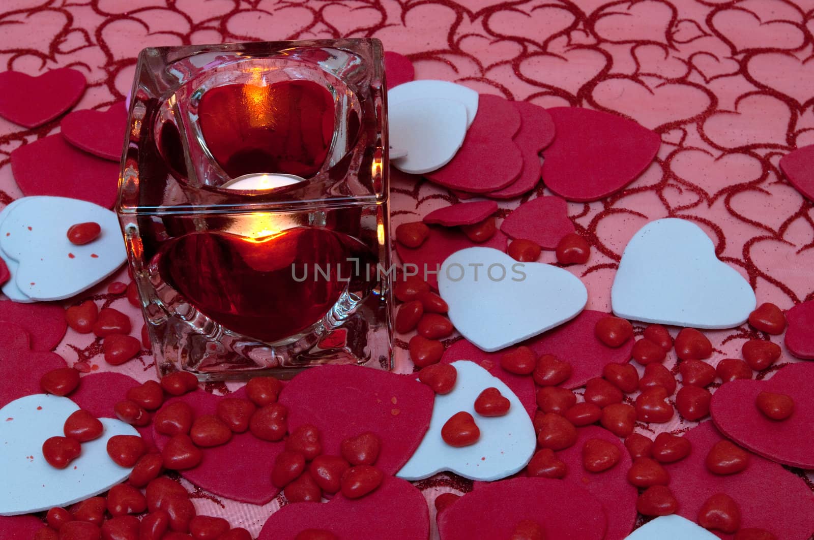 Valentine Candle and Hearts by edcorey