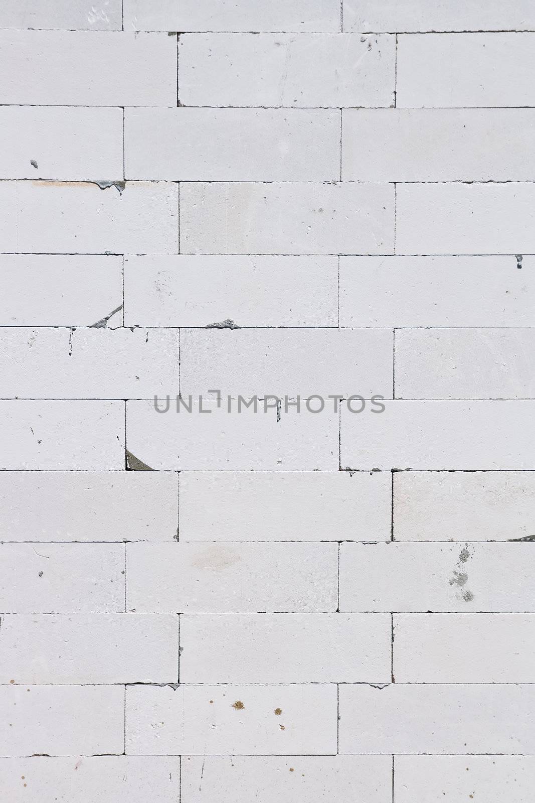 White Light Weight Concrete Brick Wall