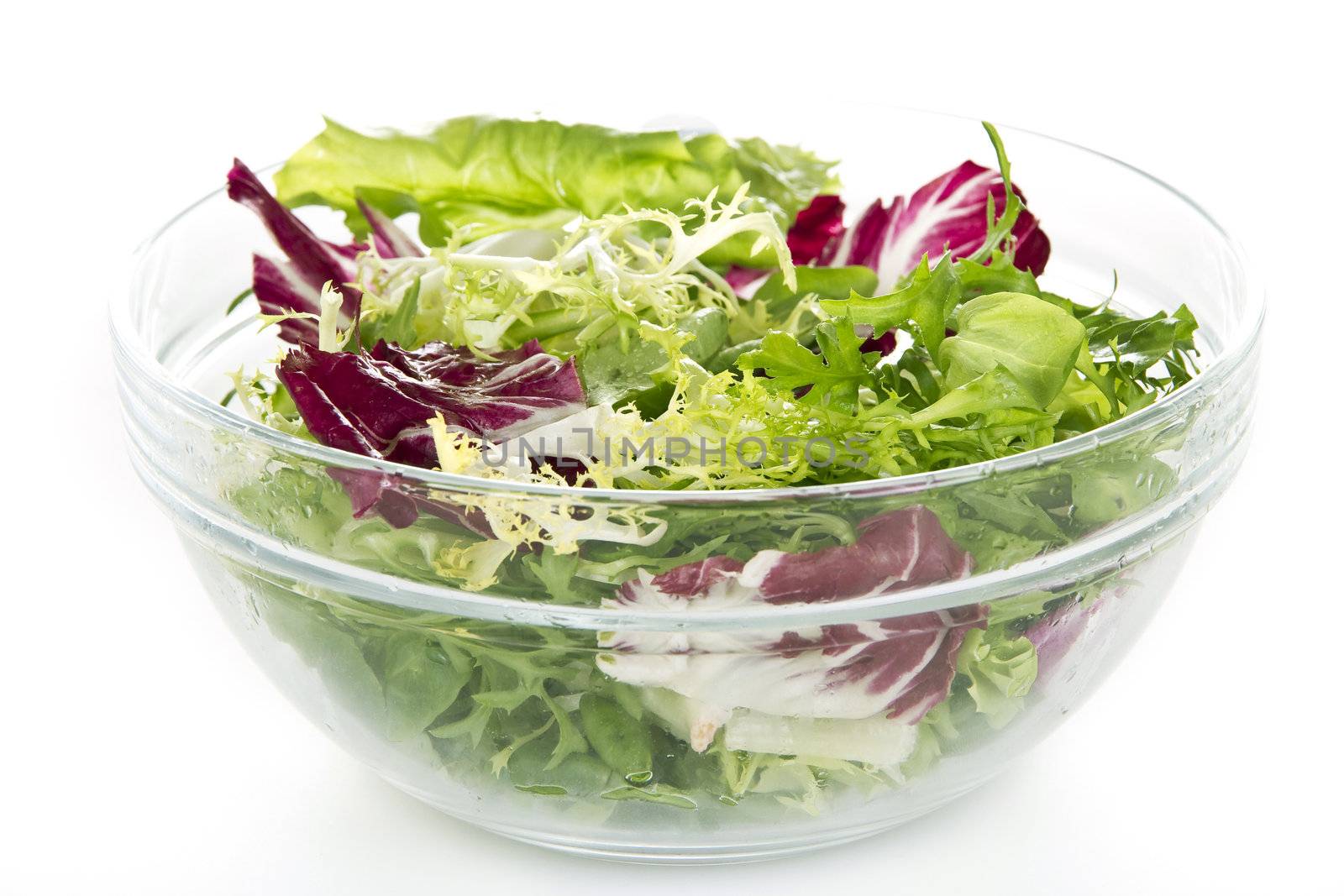 Bowl of fresh salad - isolated