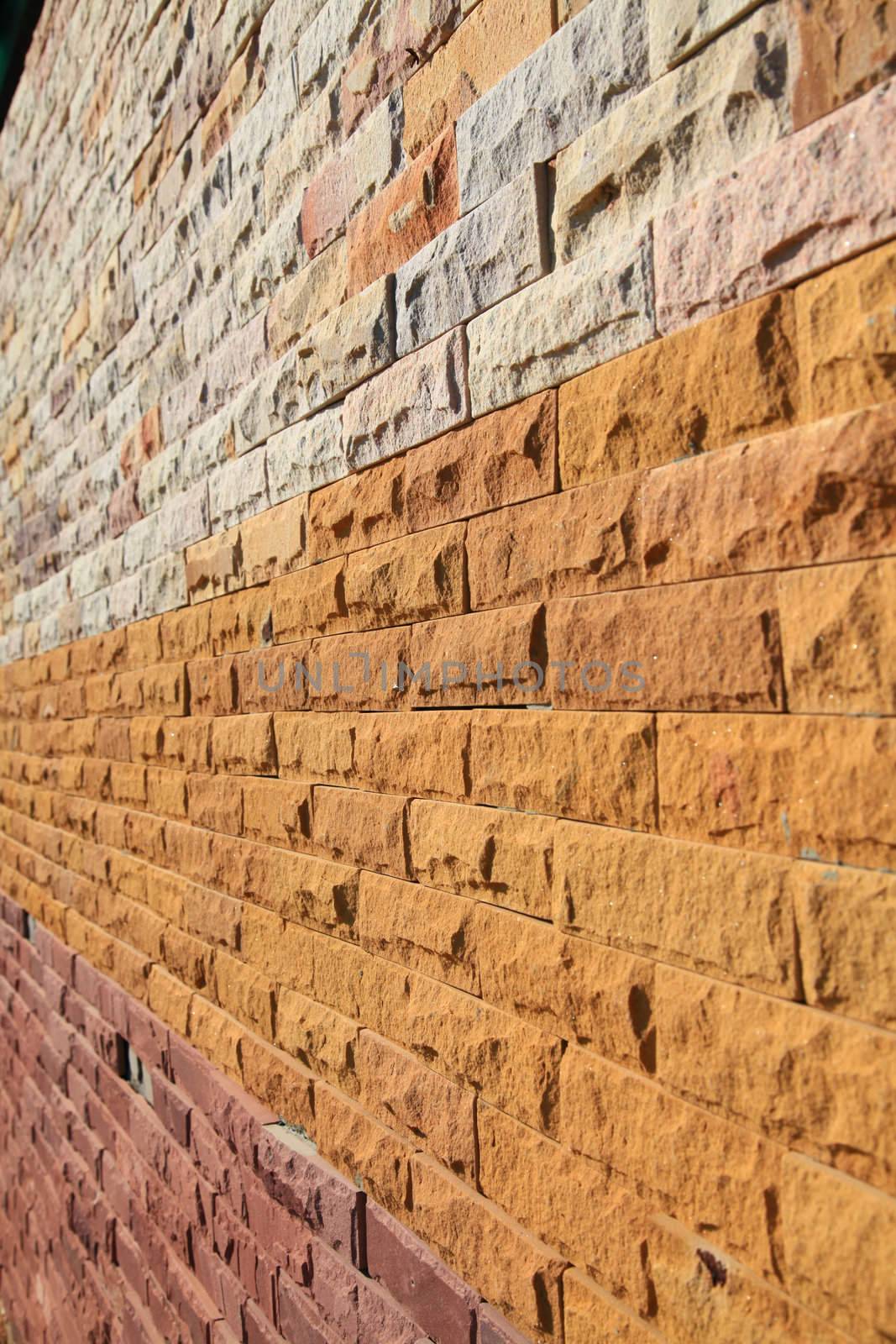 perspective of colorful Modern Brick Wall Surfaced