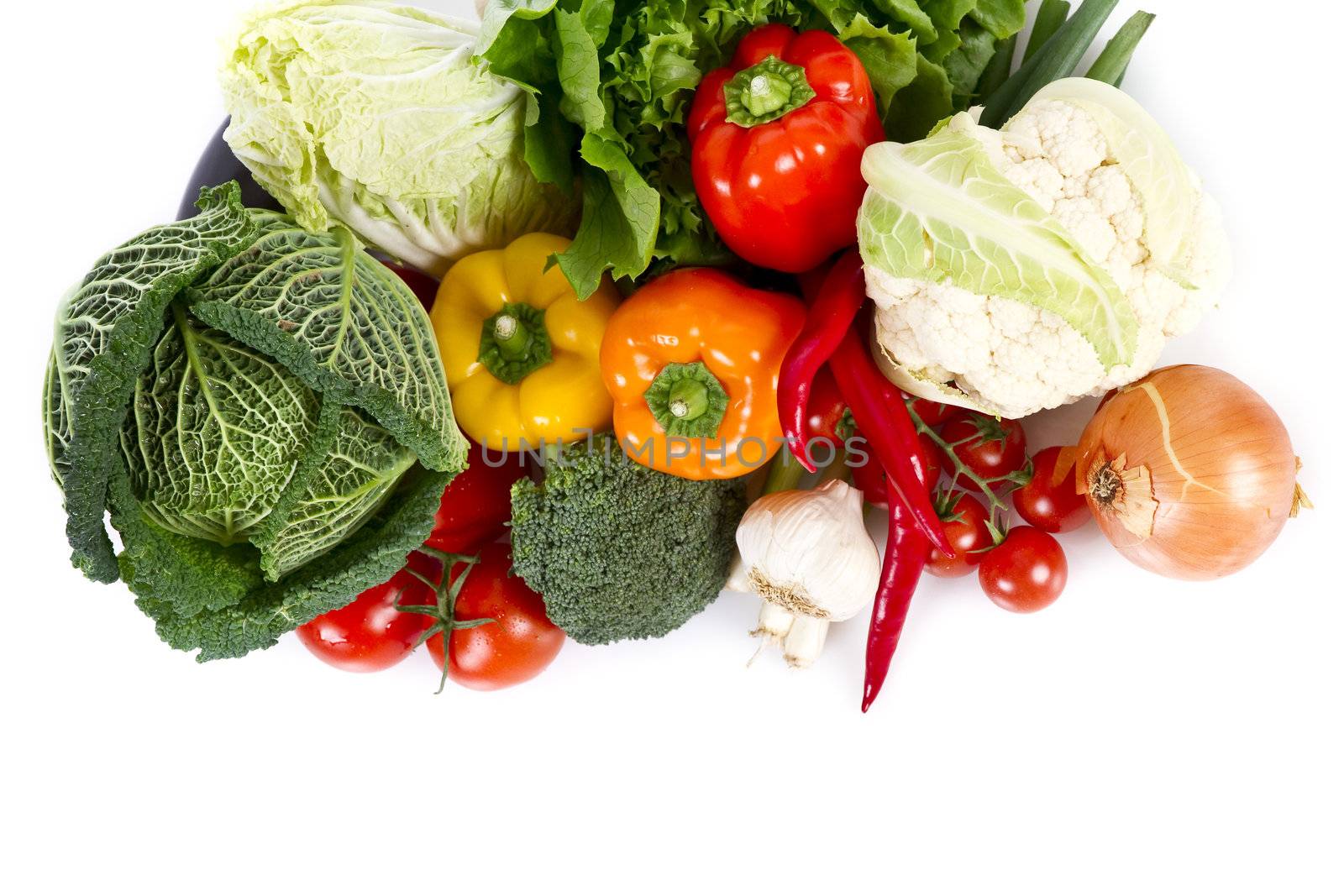 Vegetables isolated over white 
