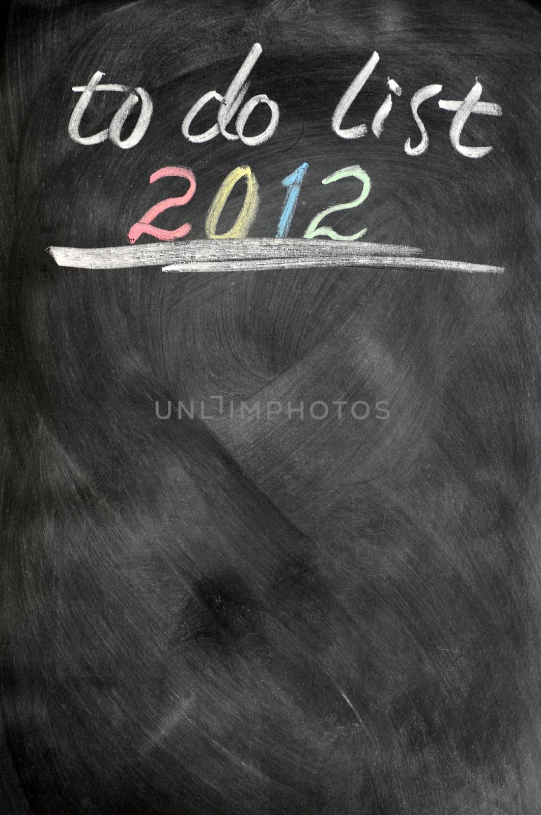 2012 to-do list with copy space on blackboard