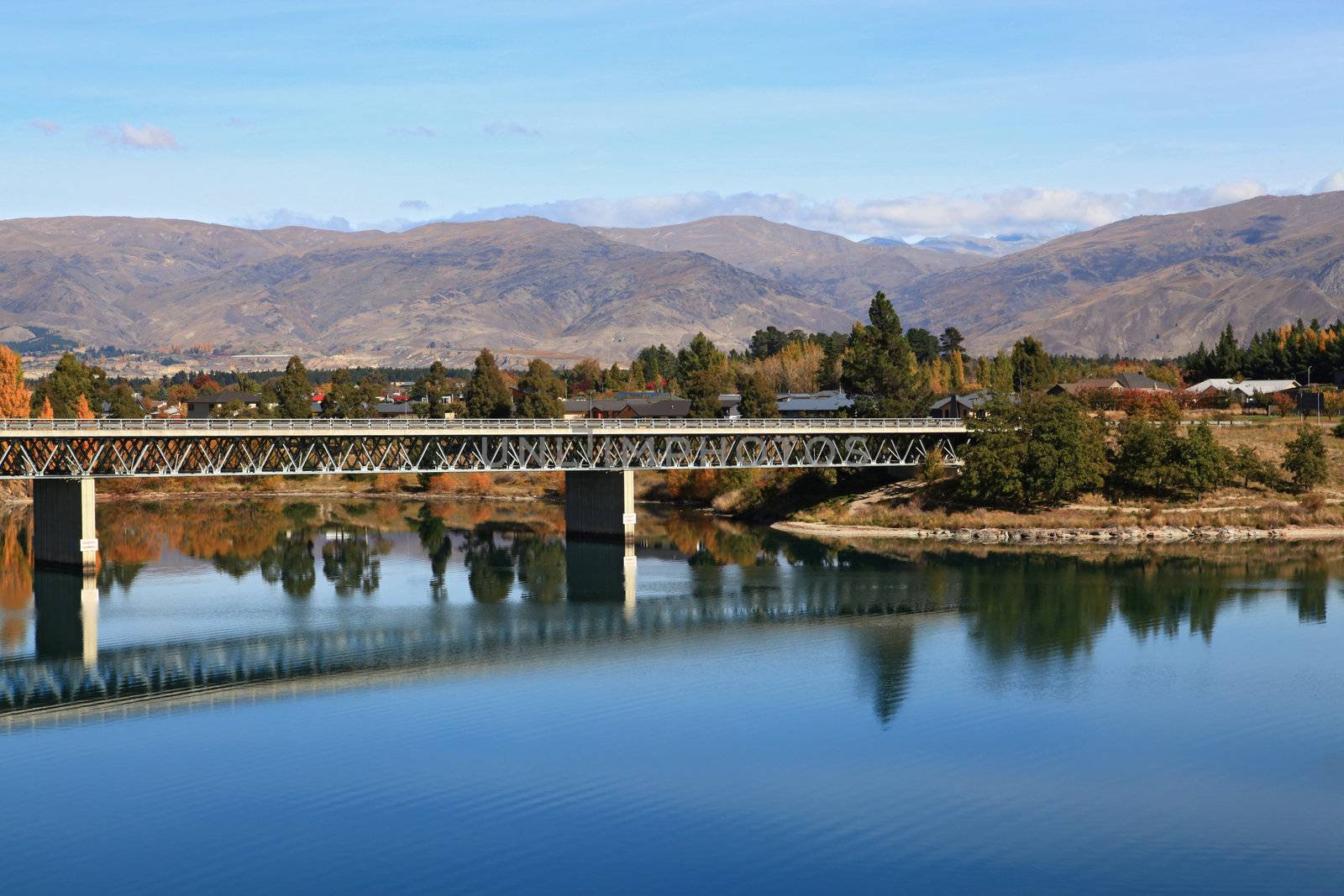 road bridge over dunstan lake near Queenstown New Zealand