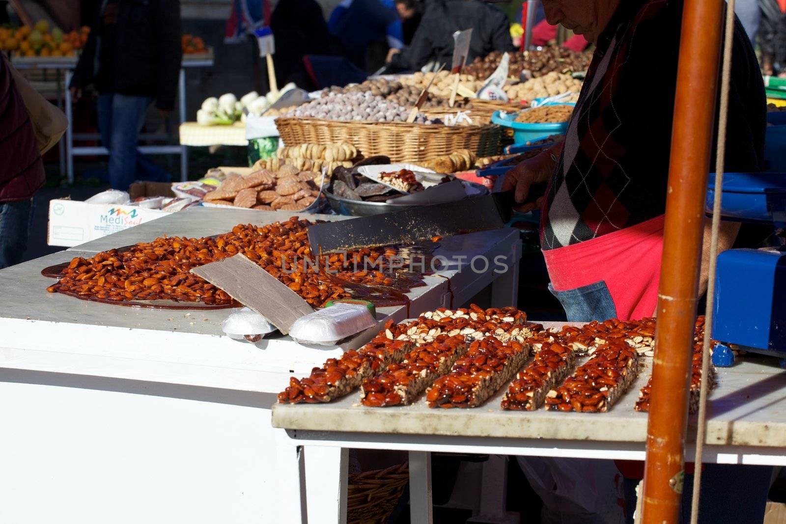 Torrone, delicious nougat Italian pastry