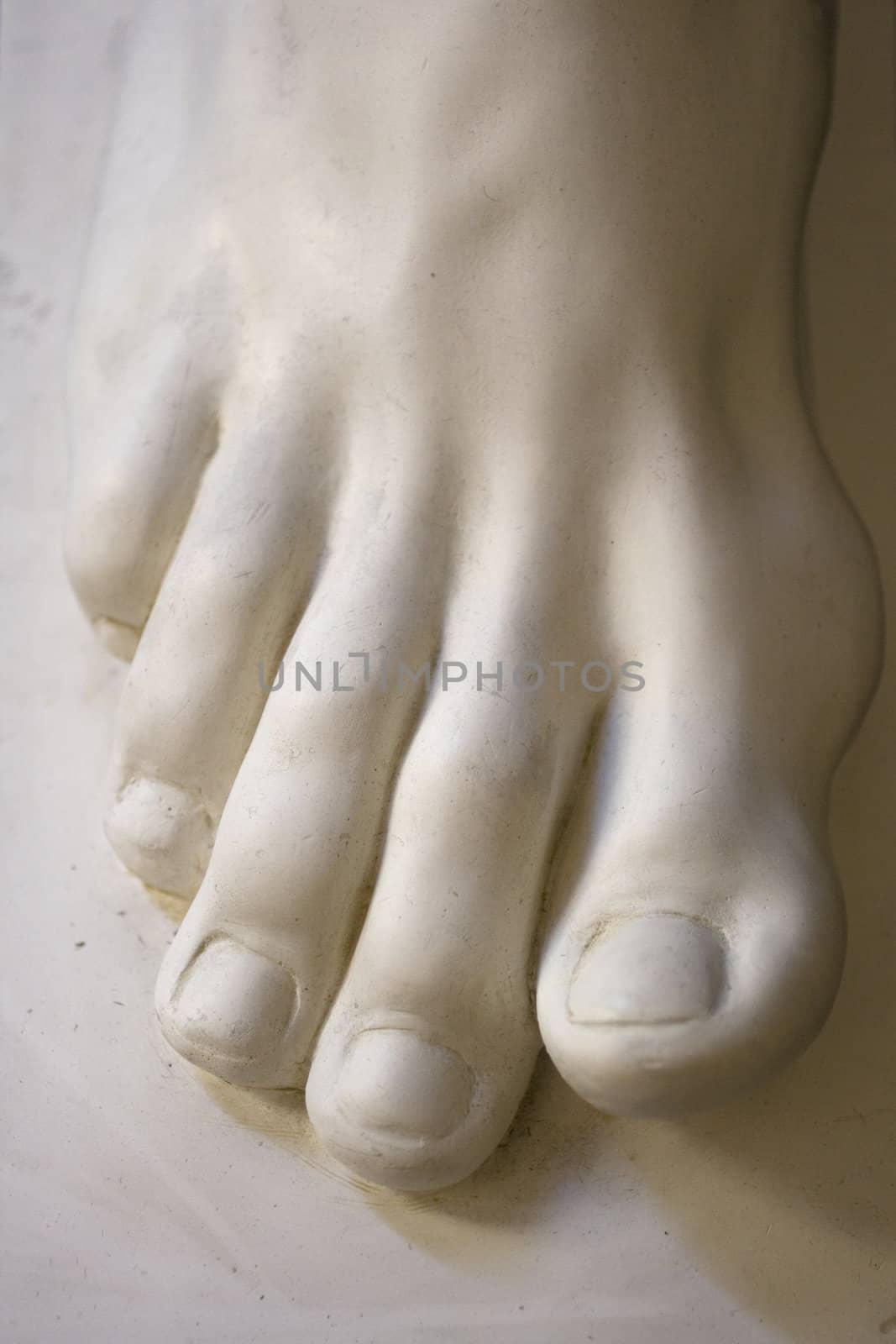 Detail of a foot sculpture