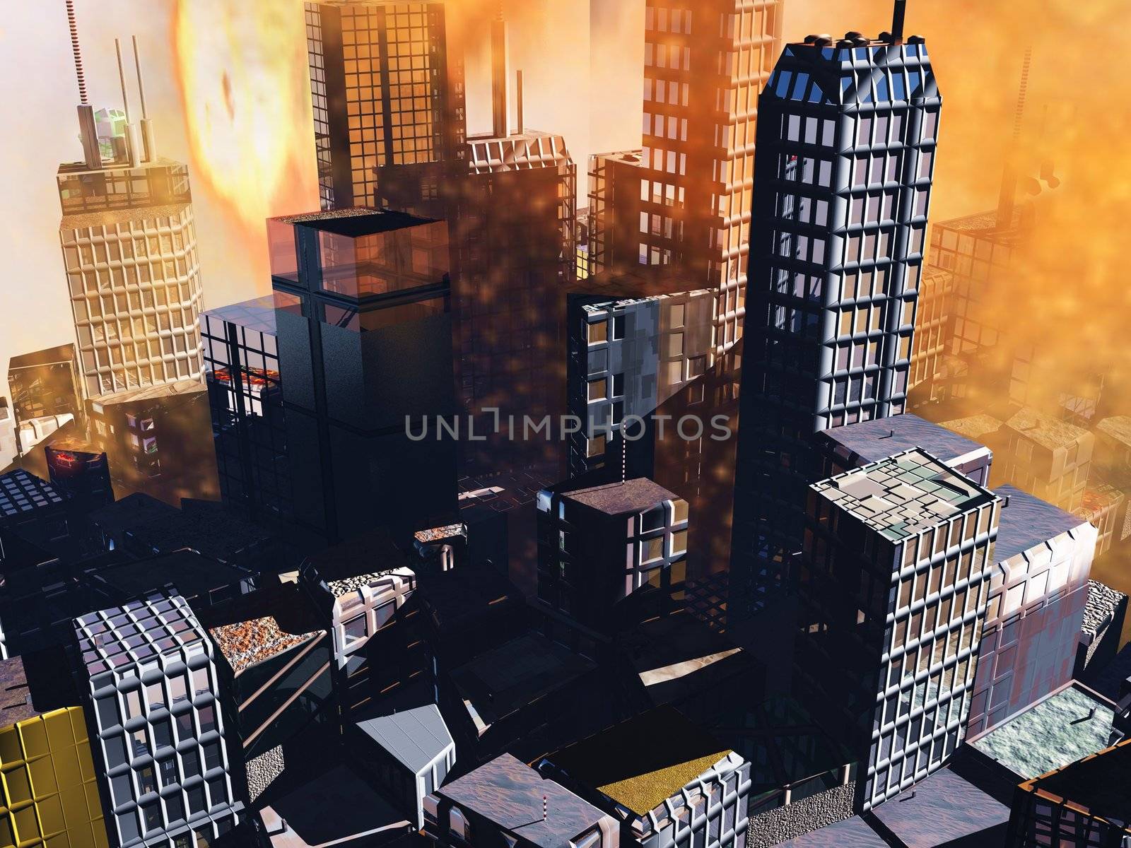 Armageddon scene in city by andromeda13