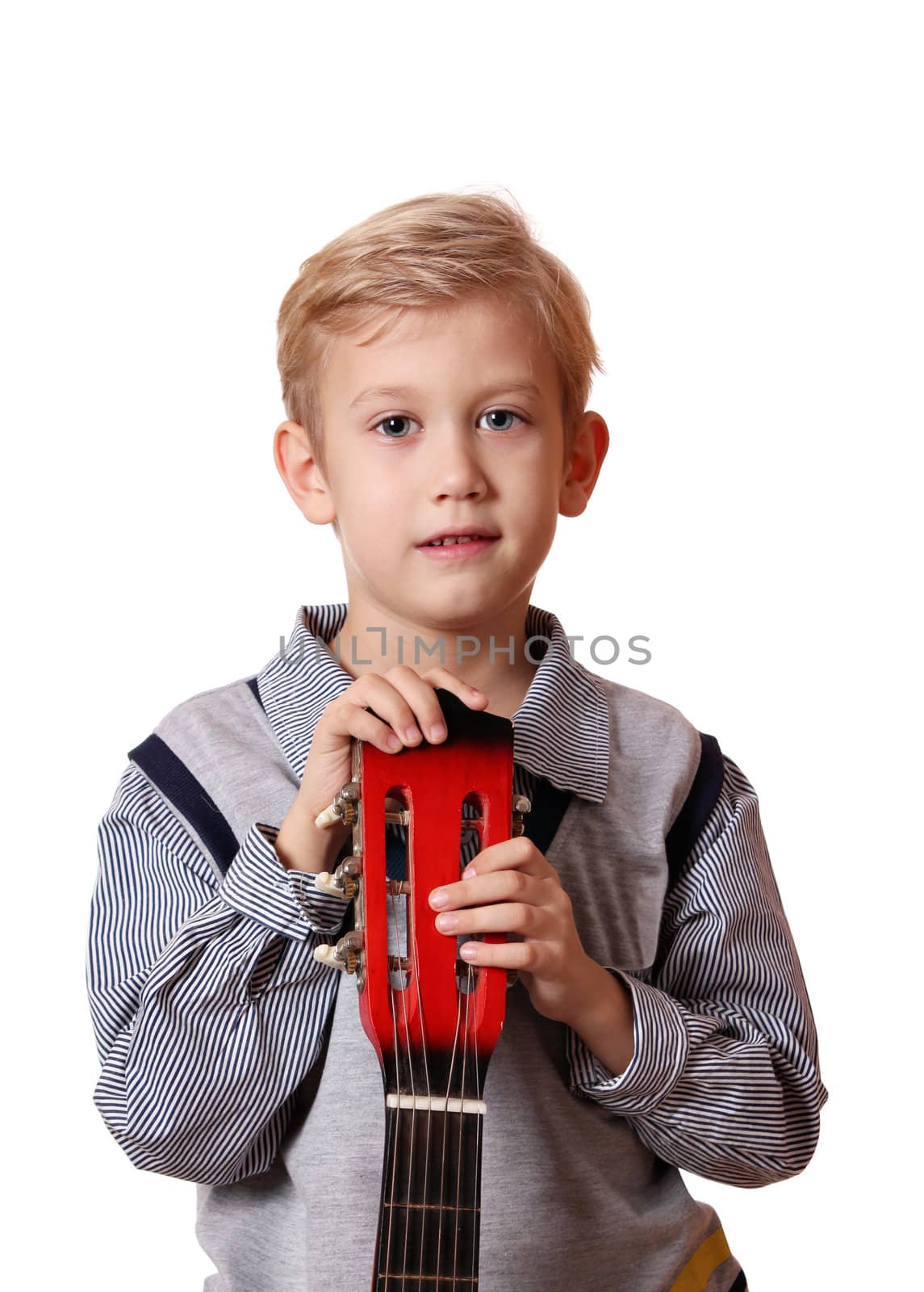 boy with guitar portrait