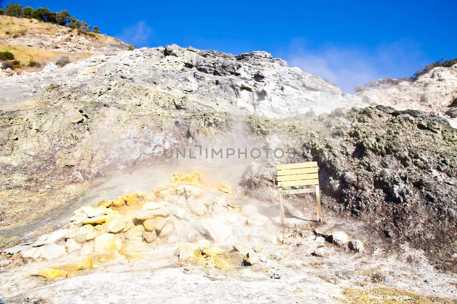 Pozzuoli, Italy. Solfatara area, volcanic crater still in activity.