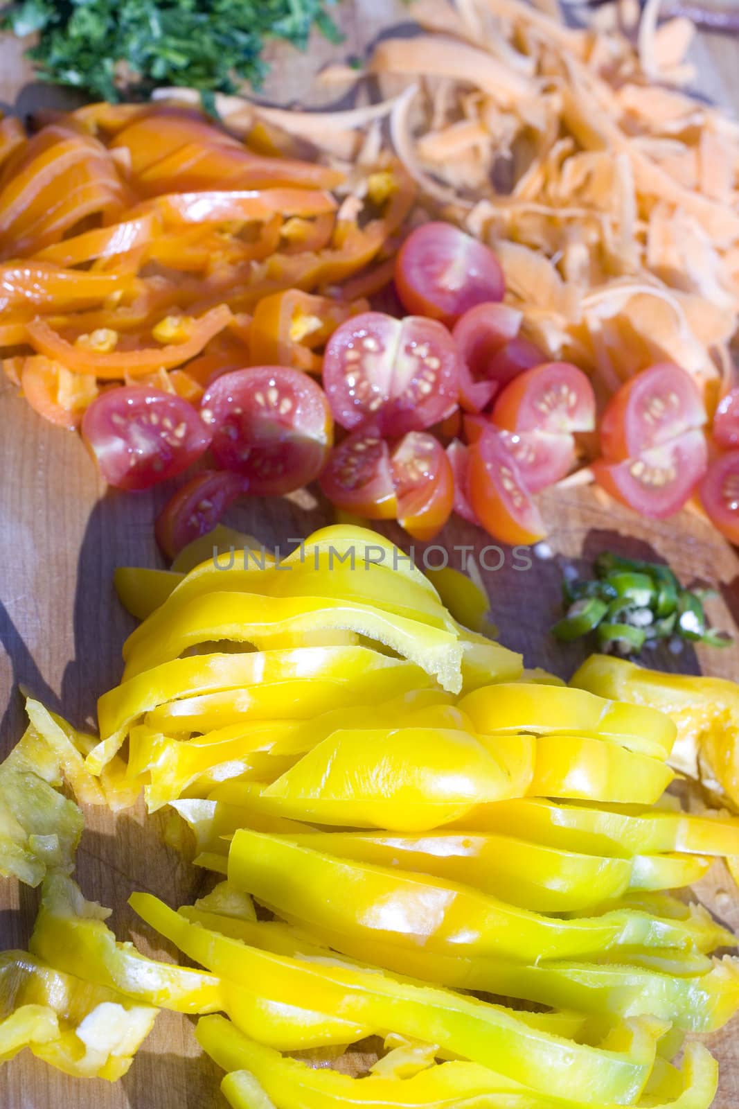 Various vegetables on a cutting board