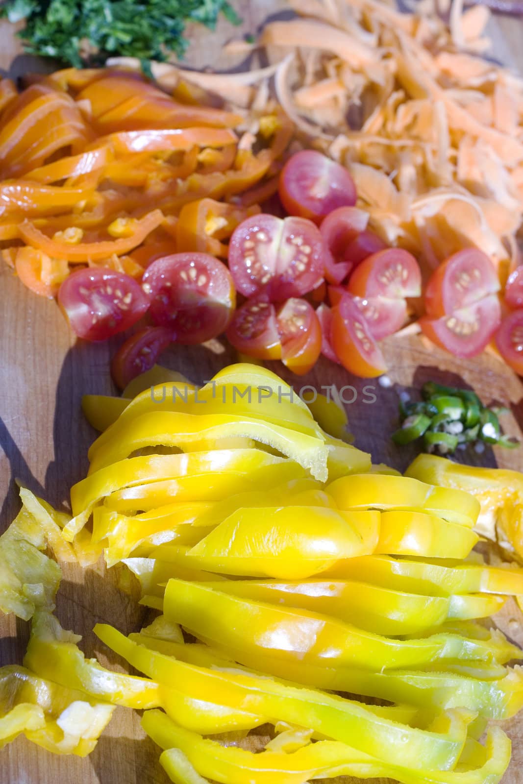 Various vegetables on a cutting board