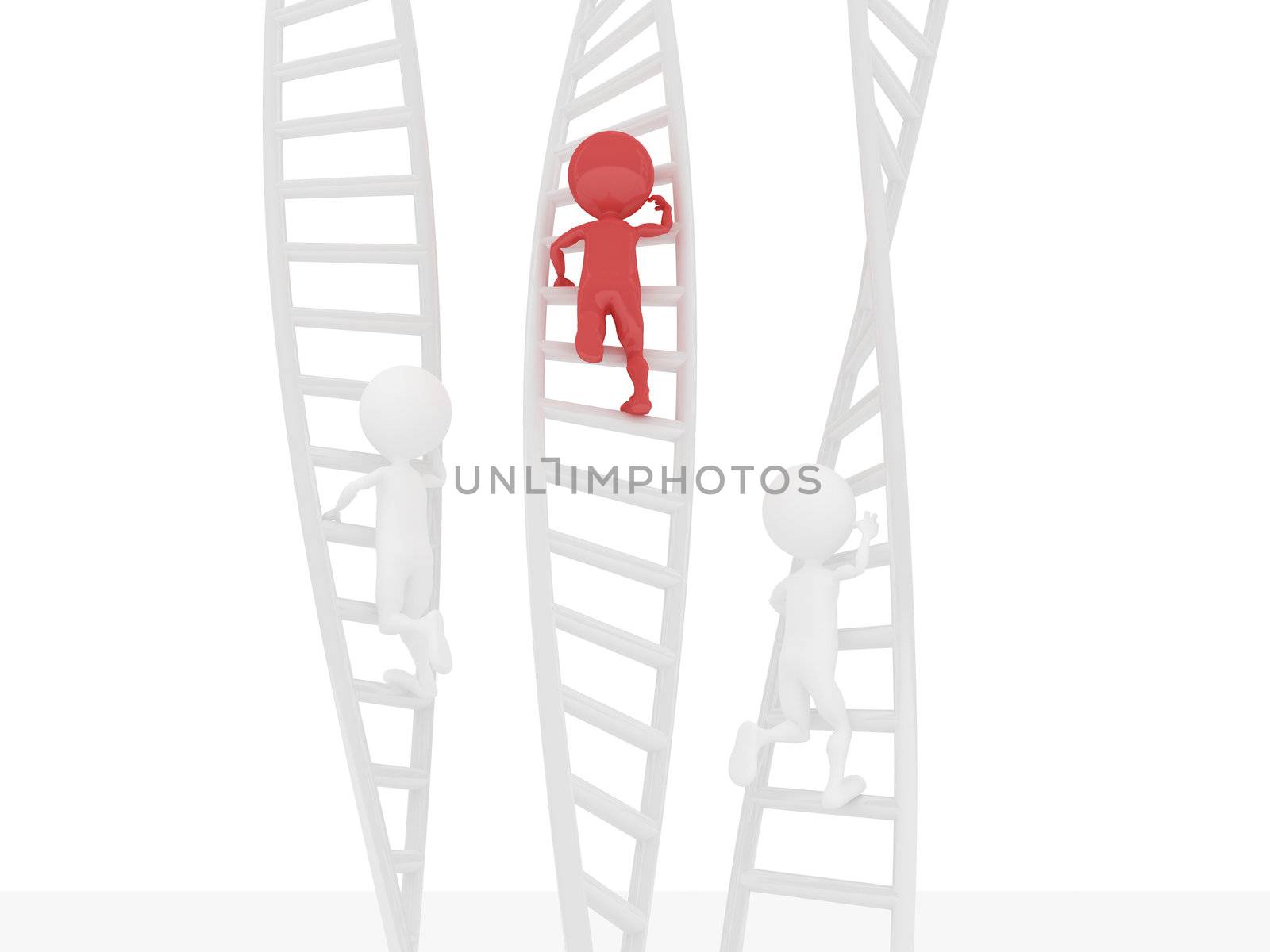 3D people climbing using a ladder