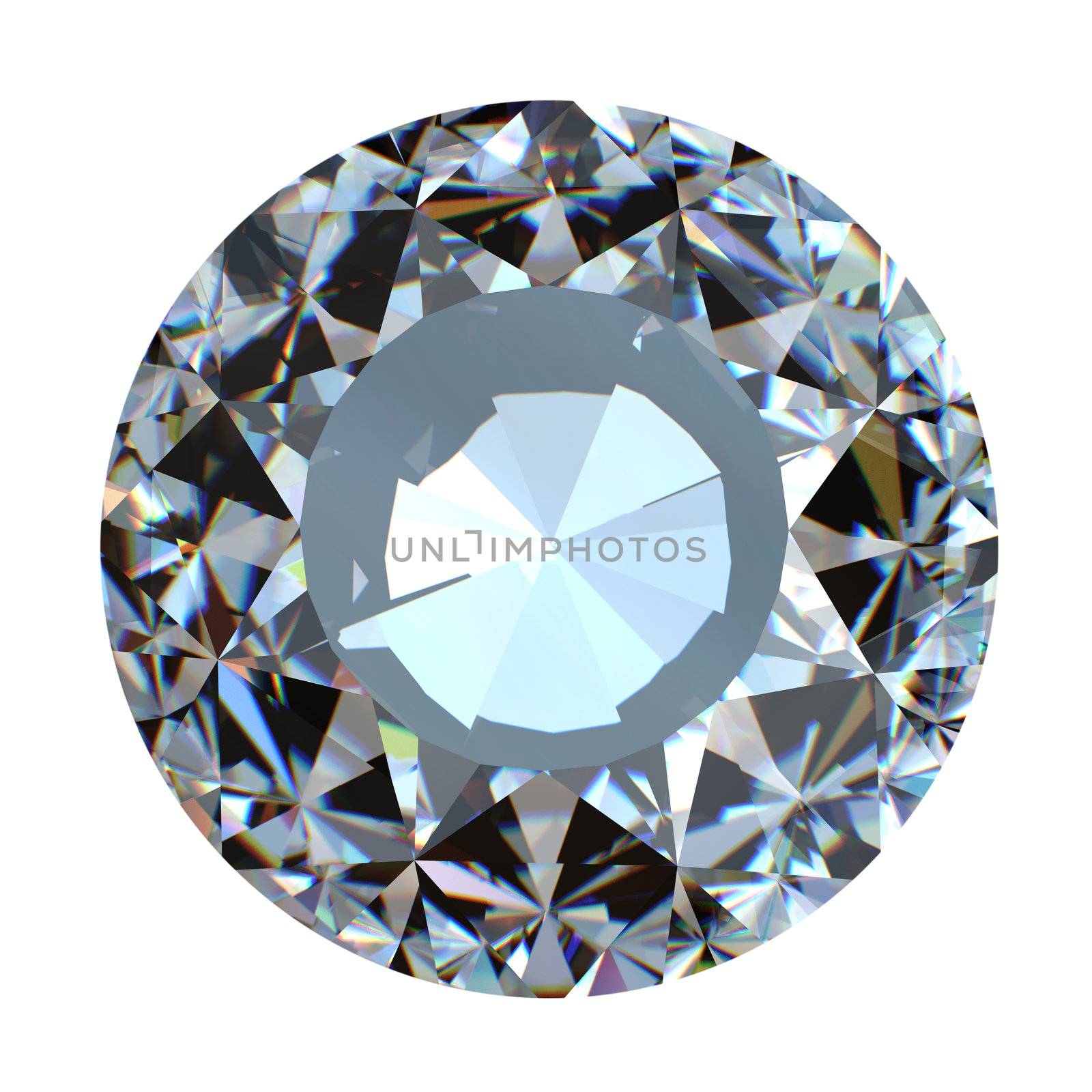 Round brilliant cut diamond perspective isolated  by Rozaliya