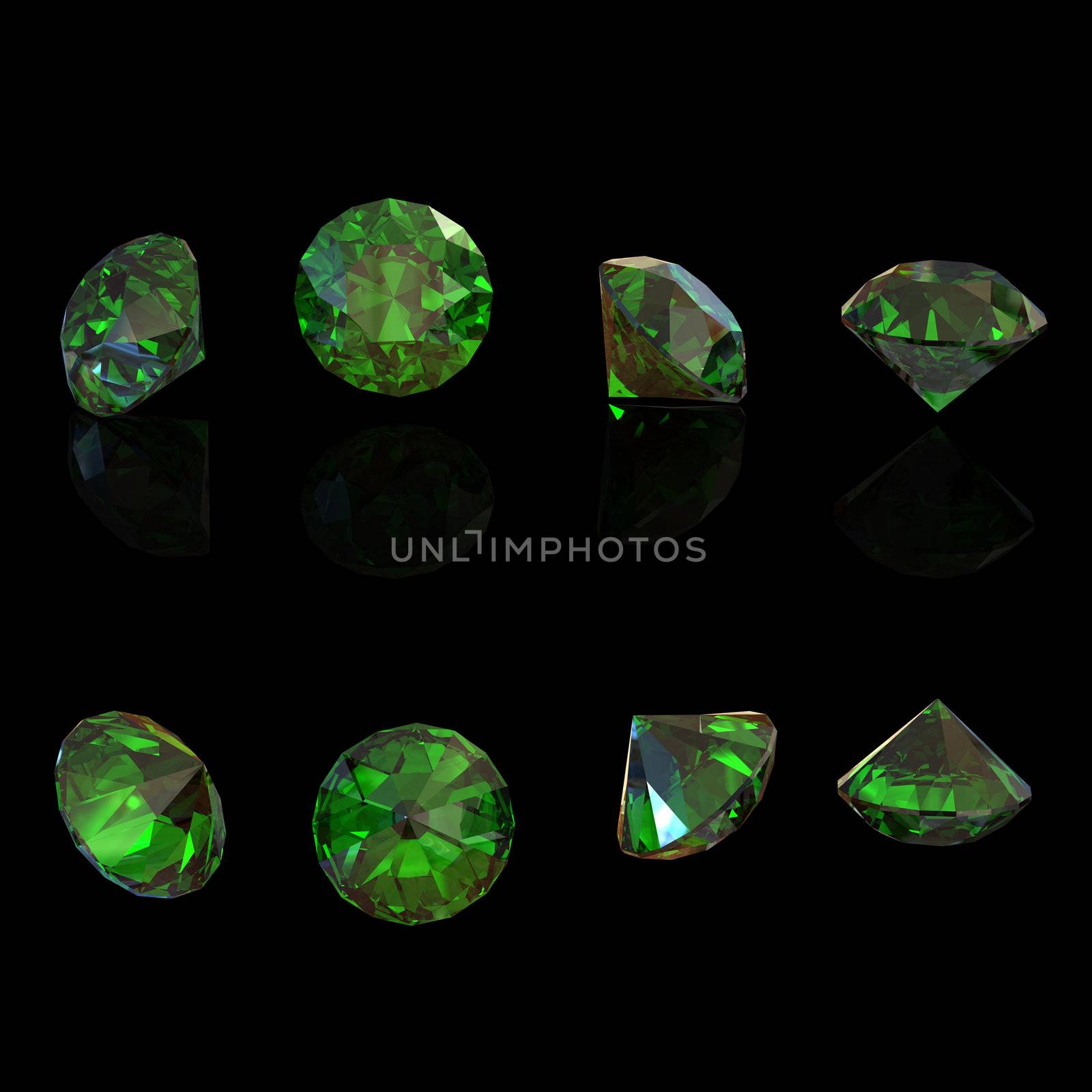 Round gemstone . Emerald. Peridot by Rozaliya