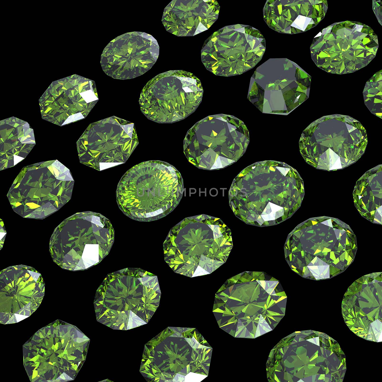 Round gemstone . Emerald. Peridot by Rozaliya