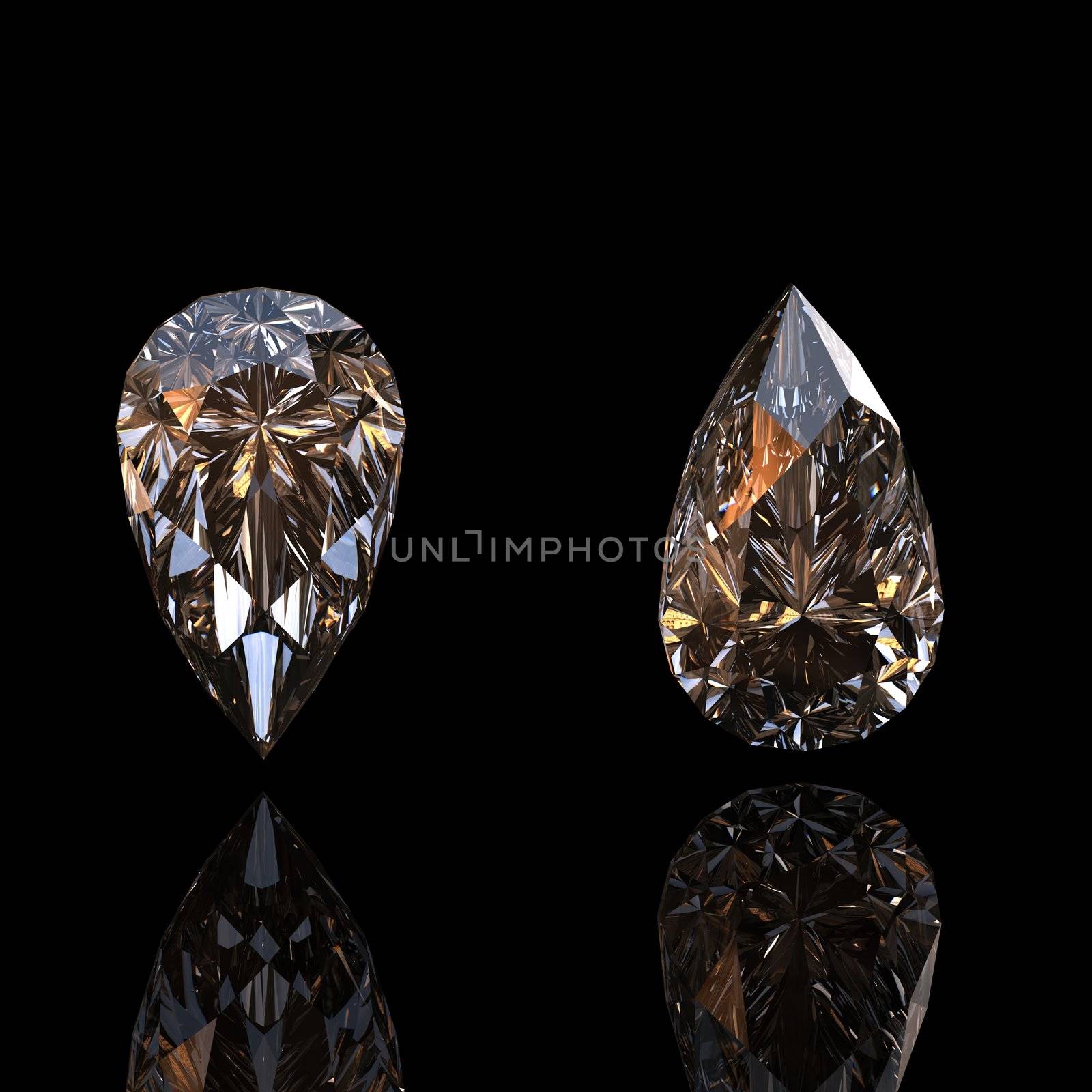 Jewelry gems on black background. Pear by Rozaliya
