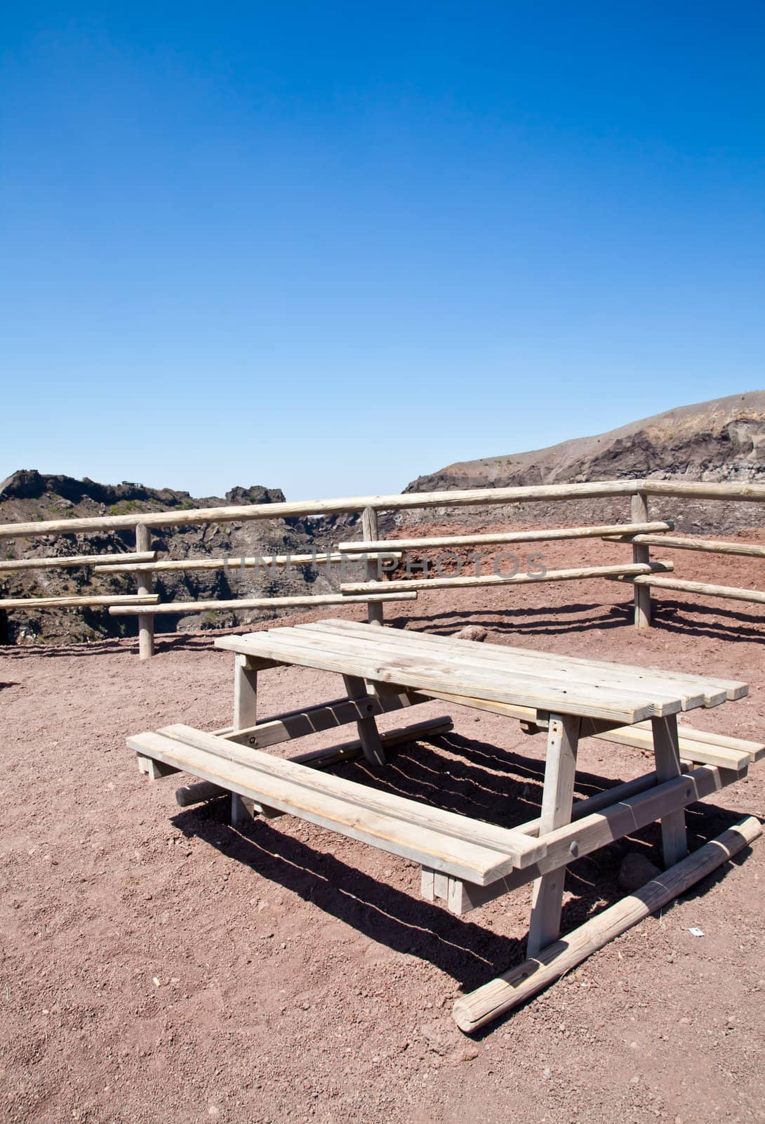 Bench in front Vesuvius crater by Perseomedusa