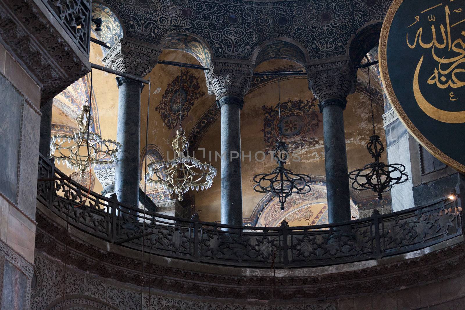 Interior of the Hagia Sophia in Istanbul. Turkey 