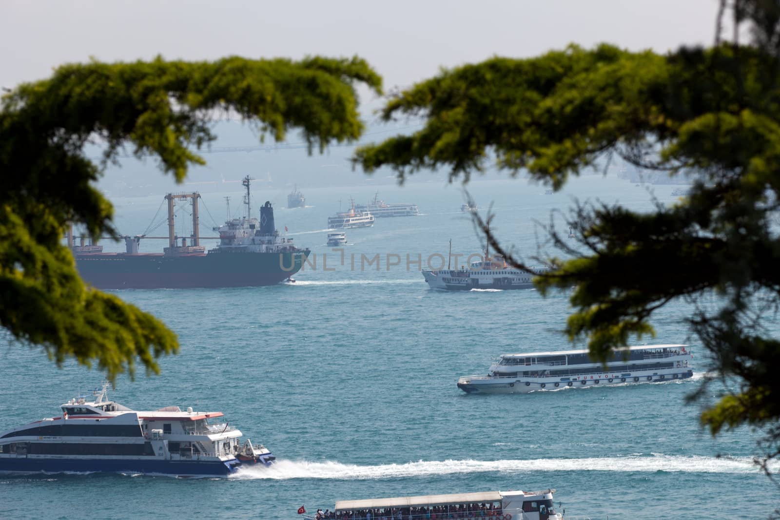 Istanbul - the view on the strait Bosphorus from the palace Topkapi