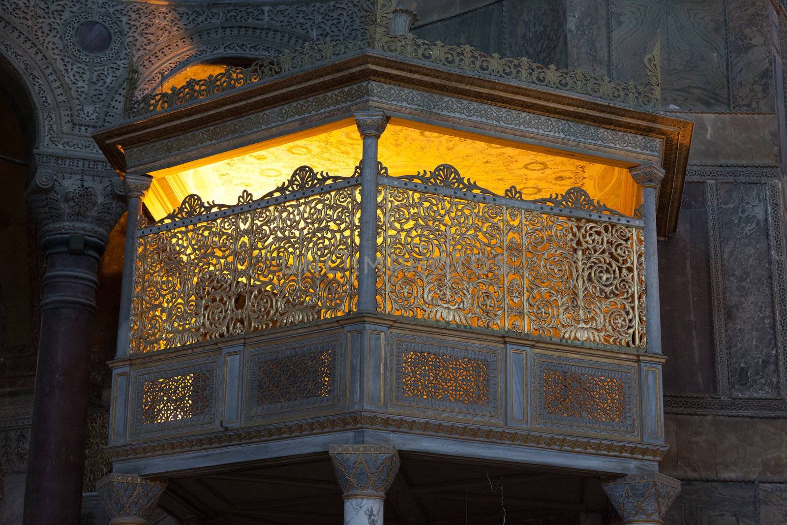 Interior of the Hagia Sophia in Istanbul. Turkey 