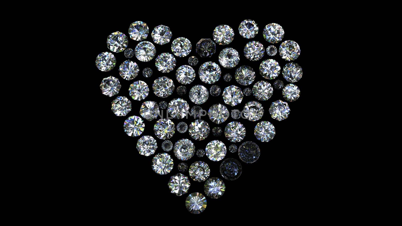Set of round diamond  shape of heart by Rozaliya
