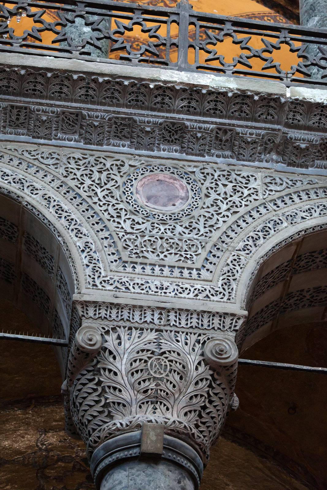 Interior of the Hagia Sophia in Istanbul. Turkey 