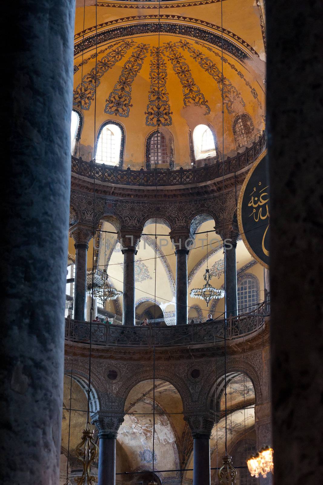 Interior of the Hagia Sophia in Istanbul. Turkey