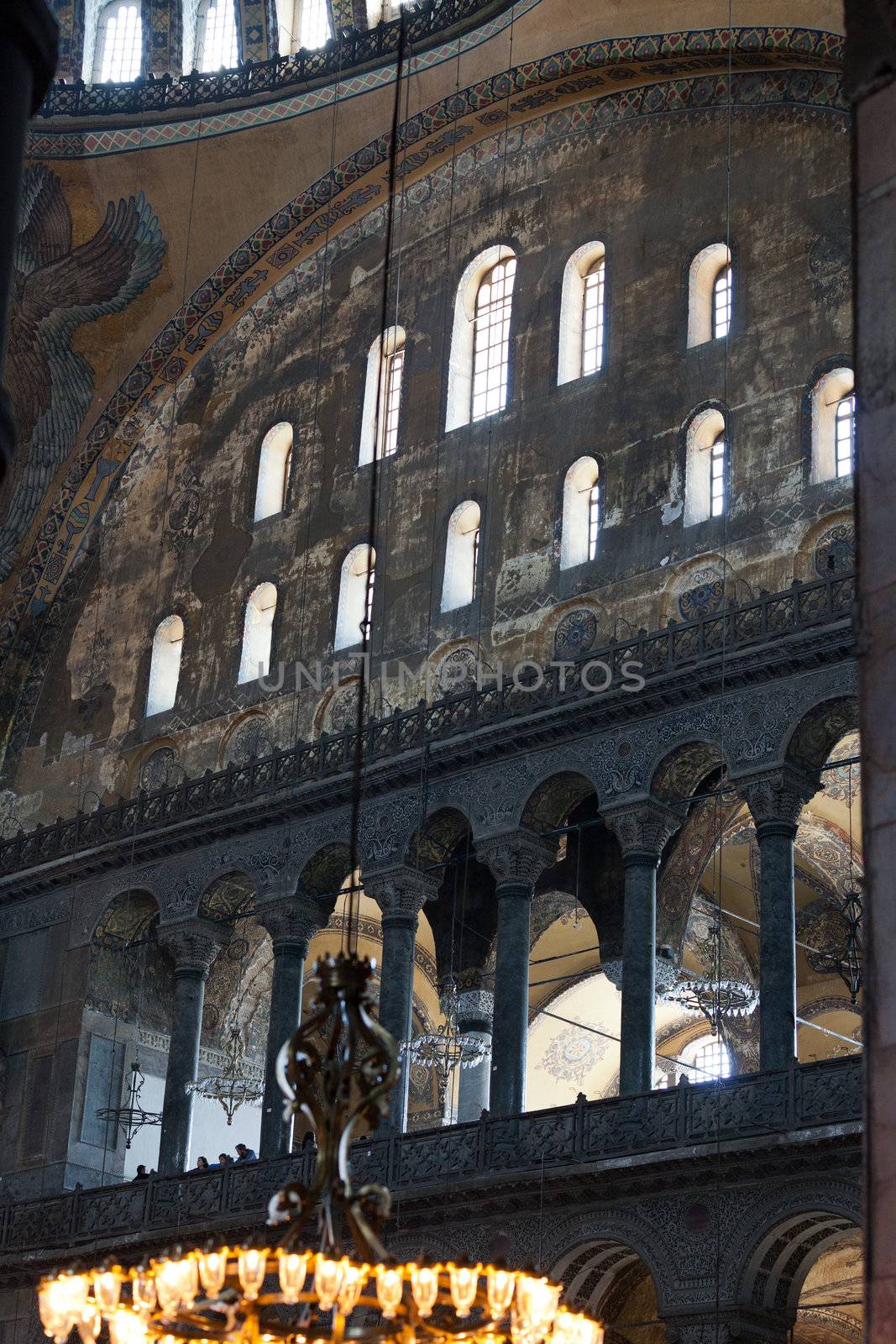 Interior of the Hagia Sophia in Istanbul. Turkey 