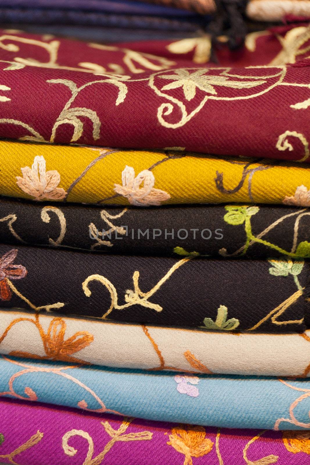 Turkish colourful fabrics from the silk and the cotton